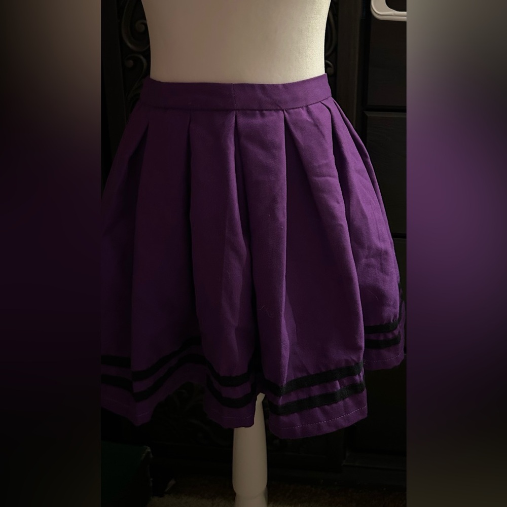 Hot Topic Violet Skater Skirt with Dark Stripes